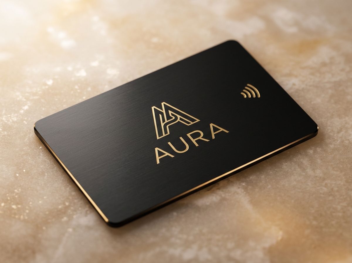 AURA Matte Black NFC Business Card